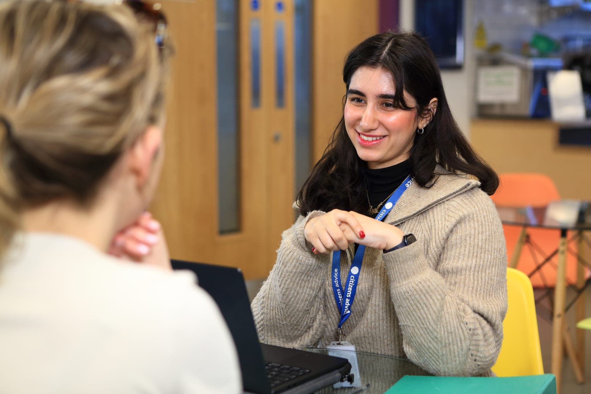 Smiling Citizens Advice adviser